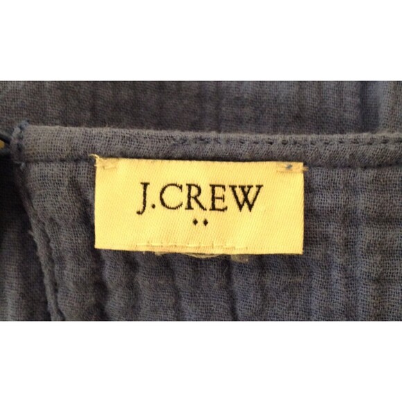 J.Crew Dress Wn L Blue Babydoll Tiered Ruffled Pockets Peasant Milkmaid Cottage - Picture 10 of 11